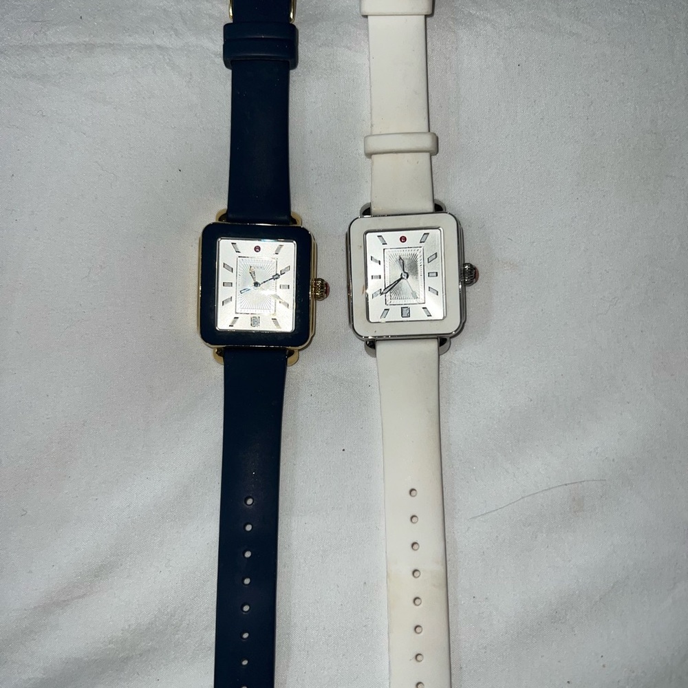 Navy and White Square Face Watches
